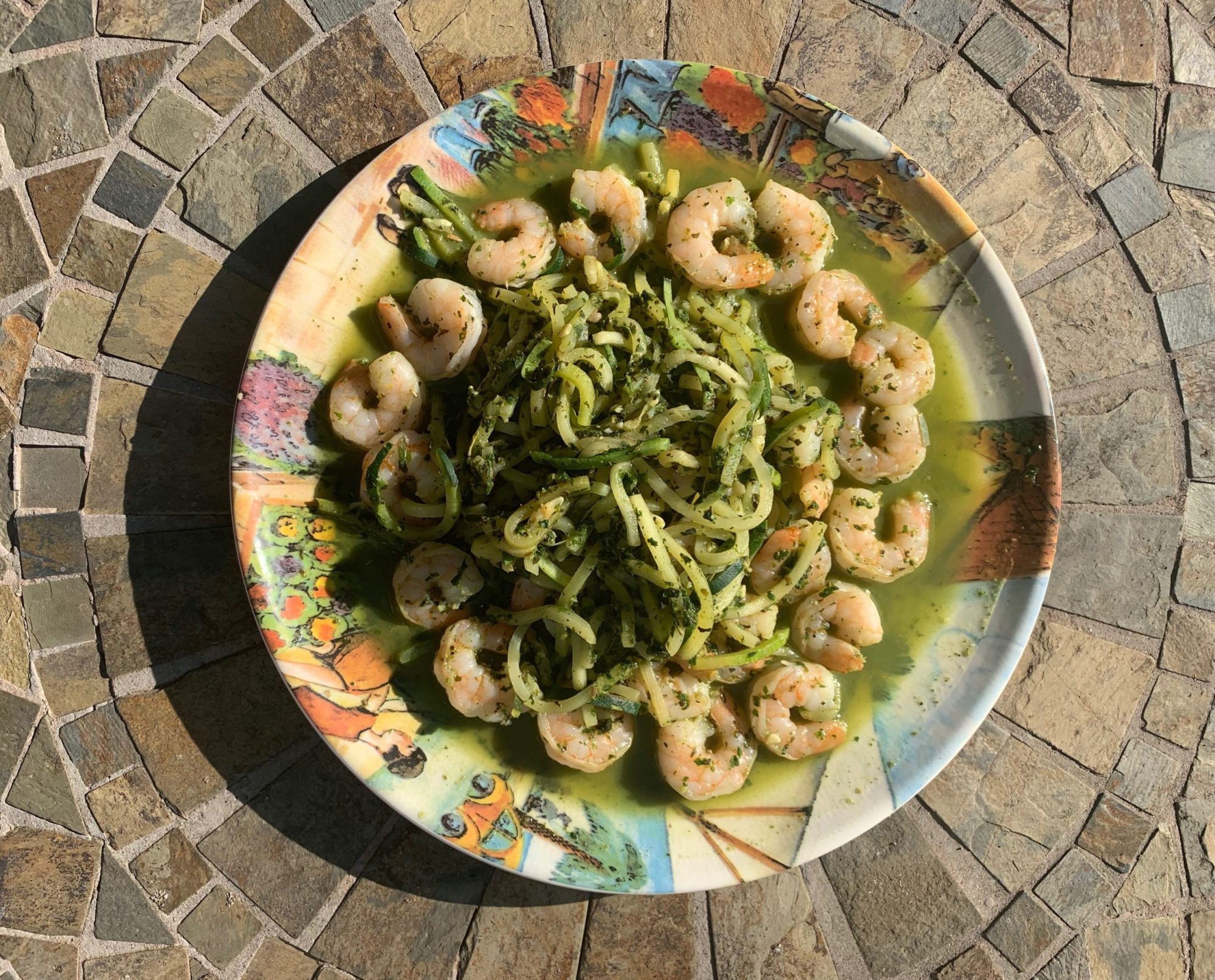 Italian Shrimp and Pesto over Zoodles