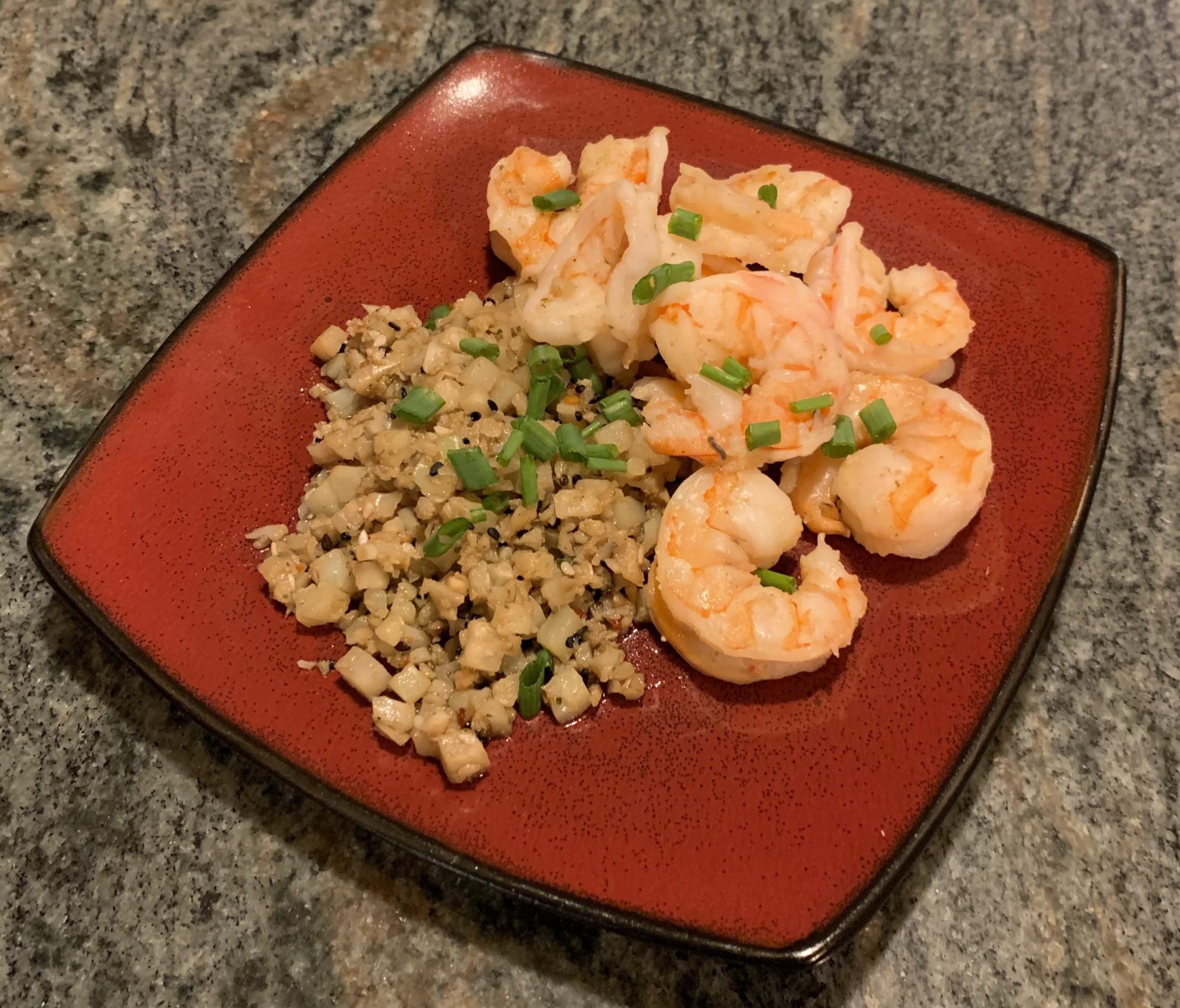 Asian Shrimp over “Rice”