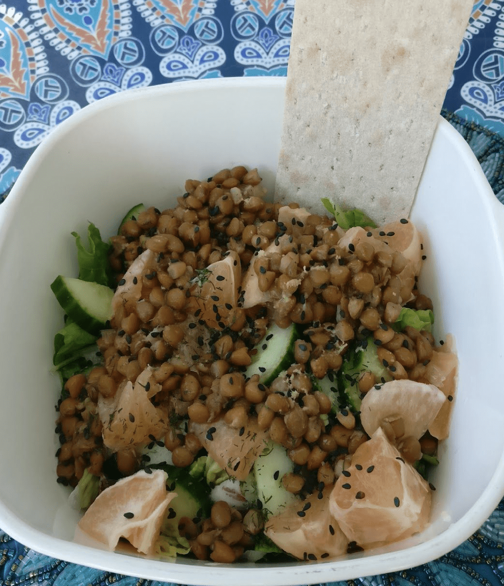 Lentil Citrus Salad with Grapefruit Ginger Vinaigrette (Vegetarian Protocol)