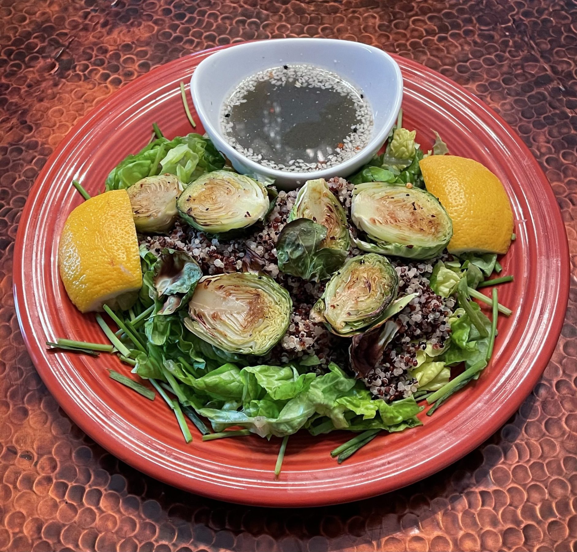 Lemon Quinoa Brussel Sprout Salad