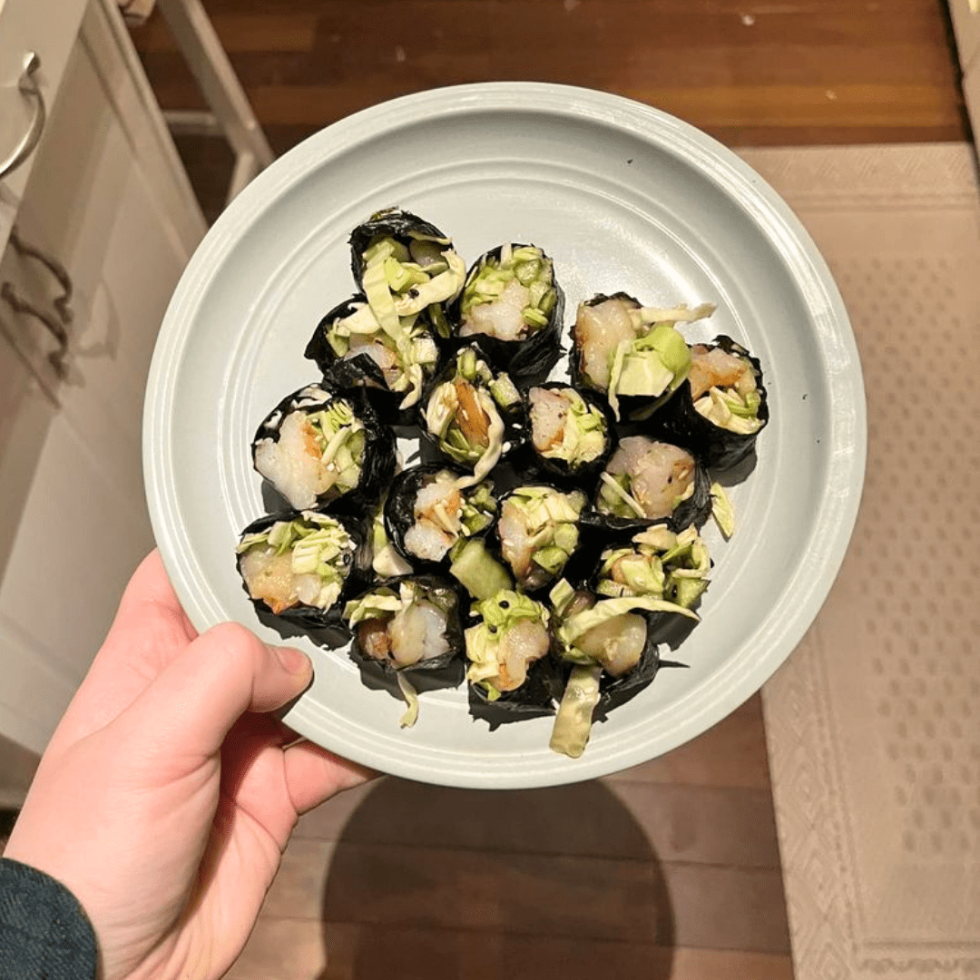 Shrimp Cucumber Cabbage Sushi
